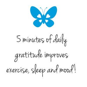 5 minutes of gratitude improves exercise, sleep and mood!